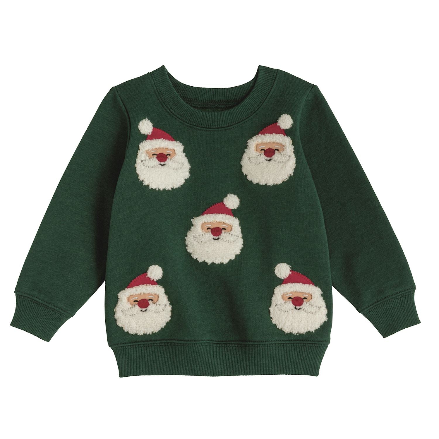 Mudpie- Green Santa Sweatshirt 