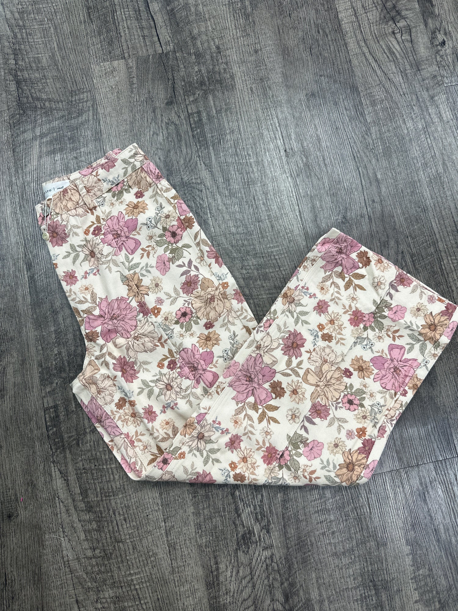 ENTRO Floral Pant In Ecru