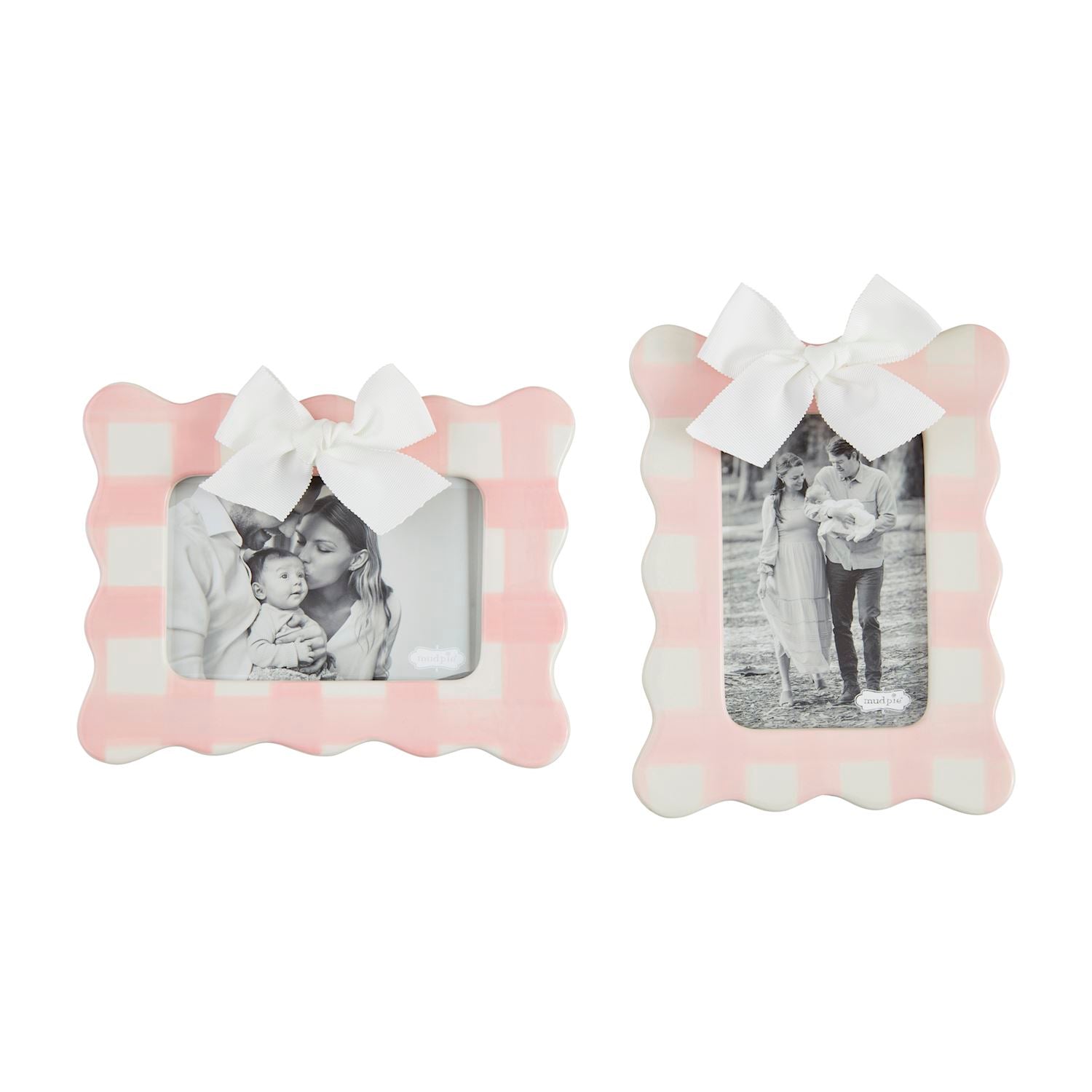 Mudpie- Gingham Pink Bow Frames 