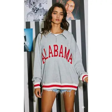 ALABAMA 'alabama' Quarter Zip Sweatshirt