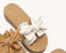 Ivory Bow Knot Design on Cutout Upper Sandals