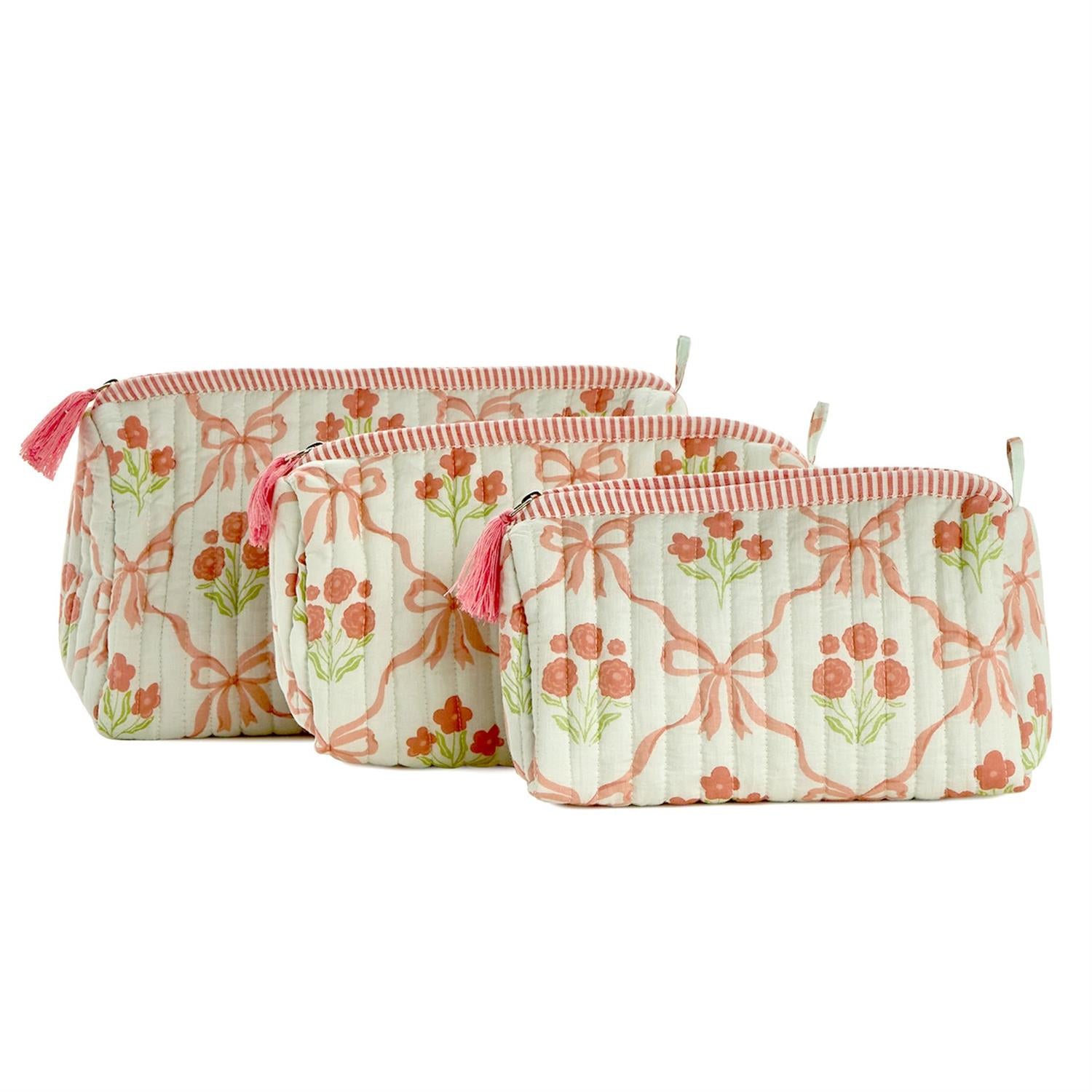 Ribbon Rose Printed Pouches
