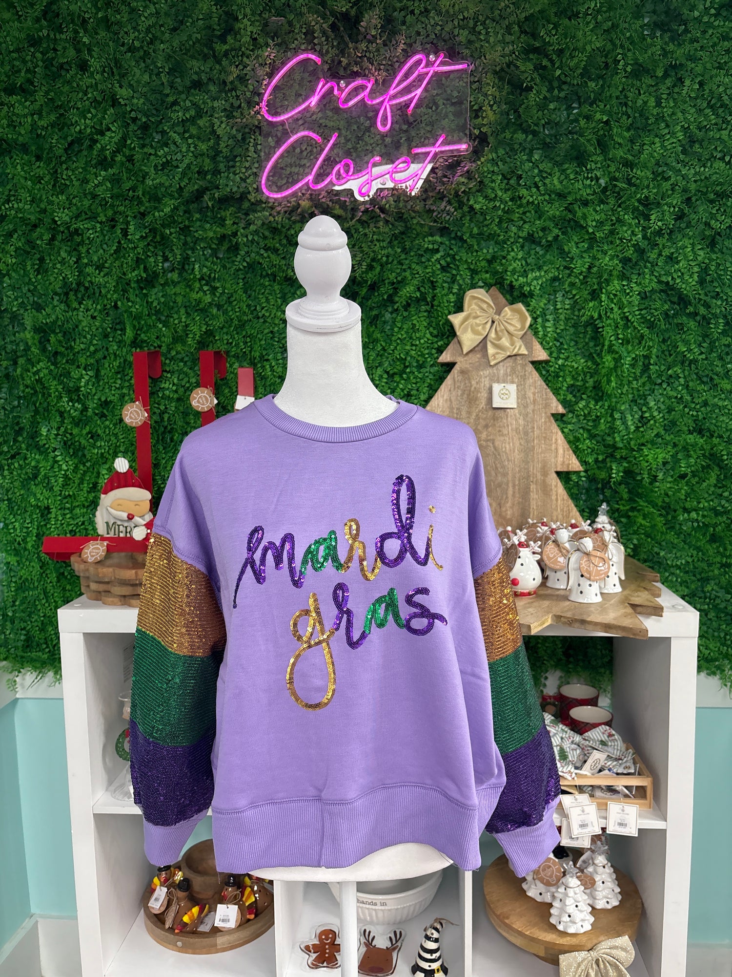 Mary Square Millie Mardi Gras Sweater