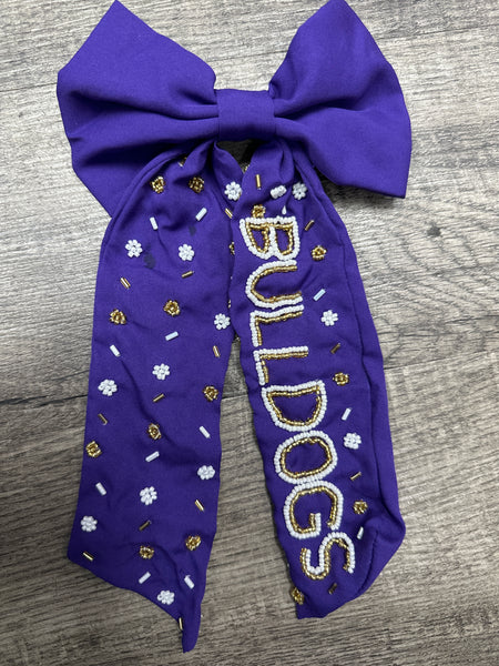 Custom School Beaded Bows
