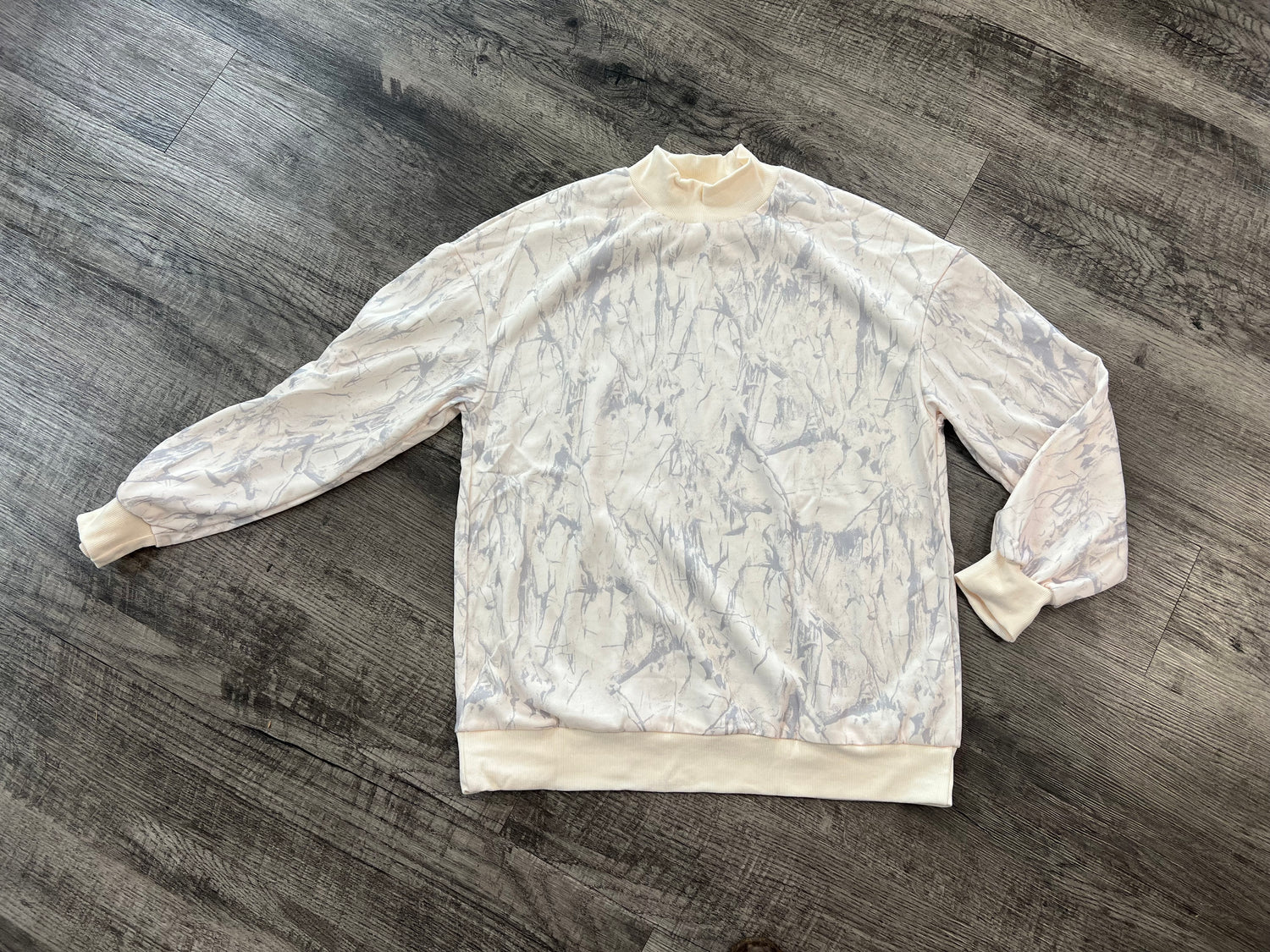 Barefoot Camo Mock Neck Pullover In Khaki