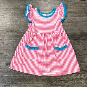Barefoot- Pink & Blue Dress W/ Pockets (Spring 2024)
