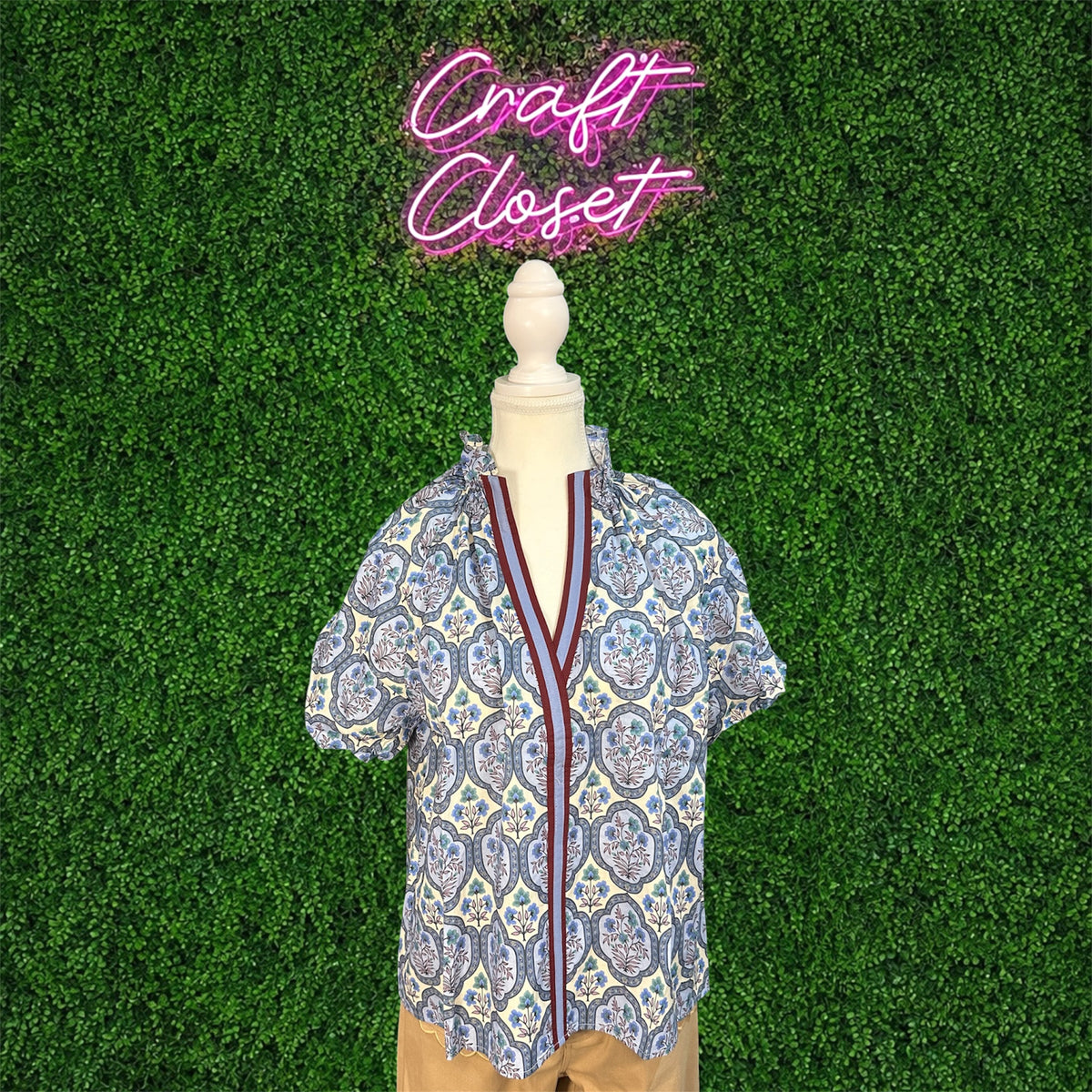 ENTRO Top In Dusty Blue