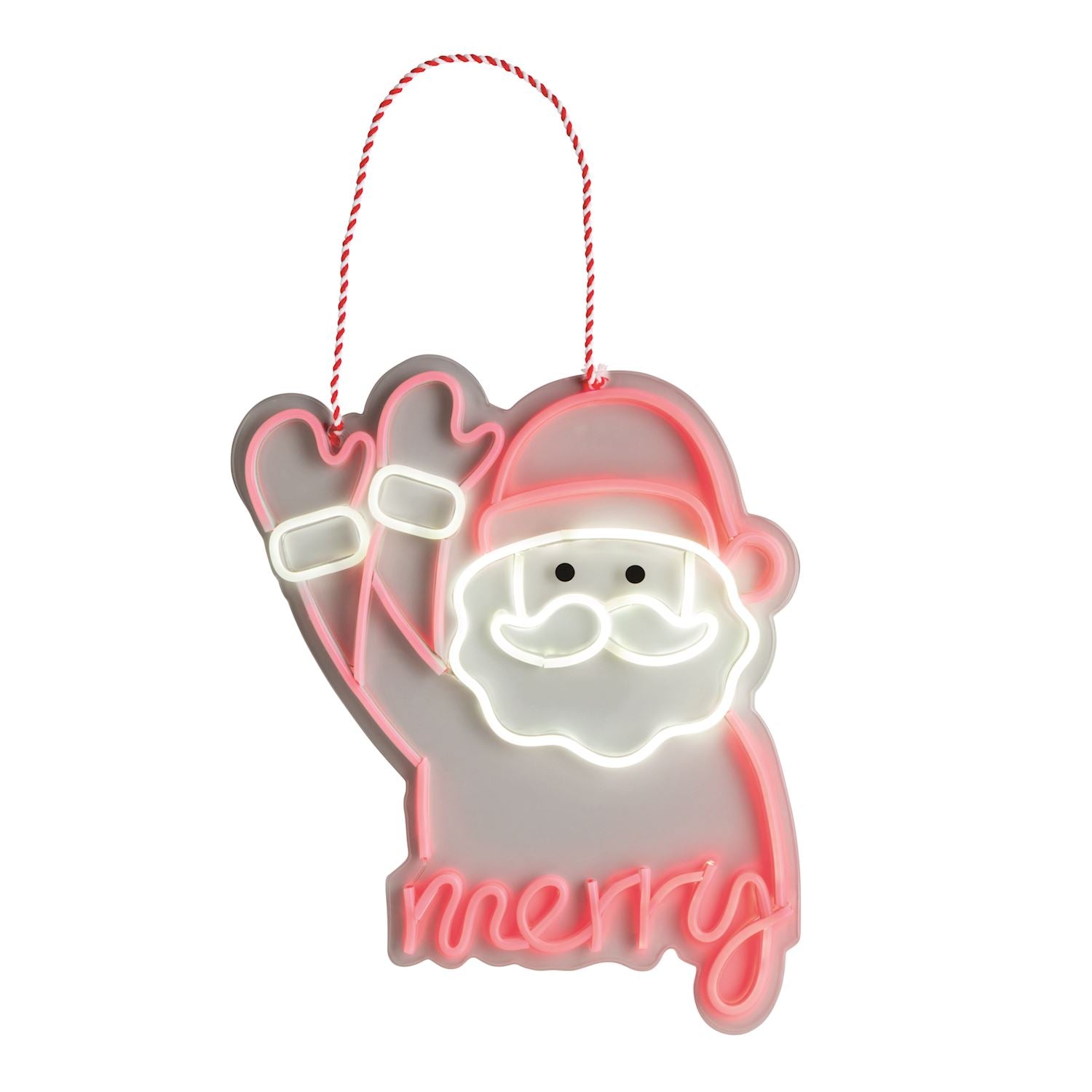 Mudpie- Neon Waving Santa Door Hanger 