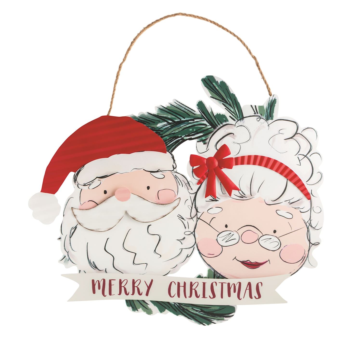 Mudpie- Mr. & Mrs. Claus Door Hanger 