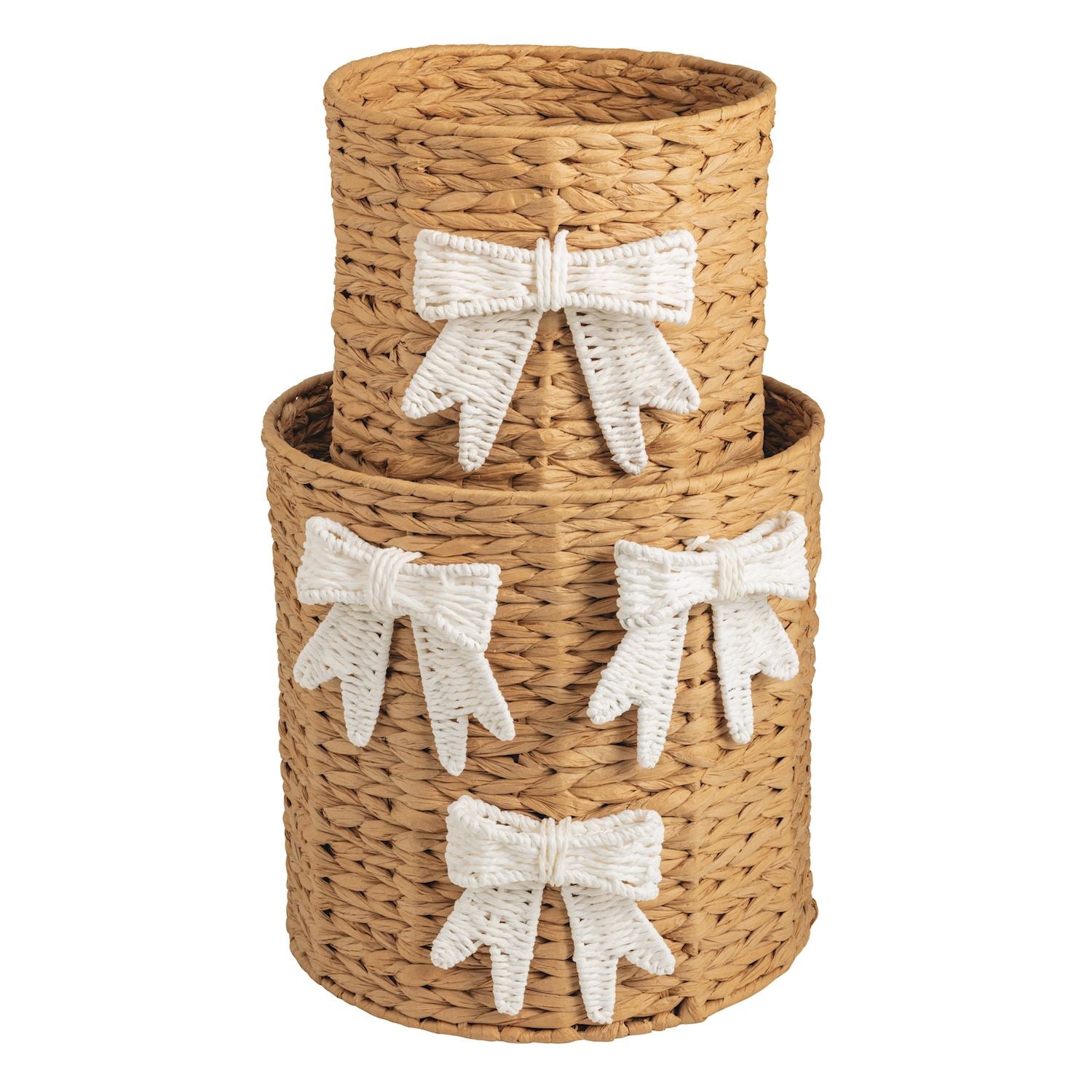 Mudpie- Woven Bow Basket Set 