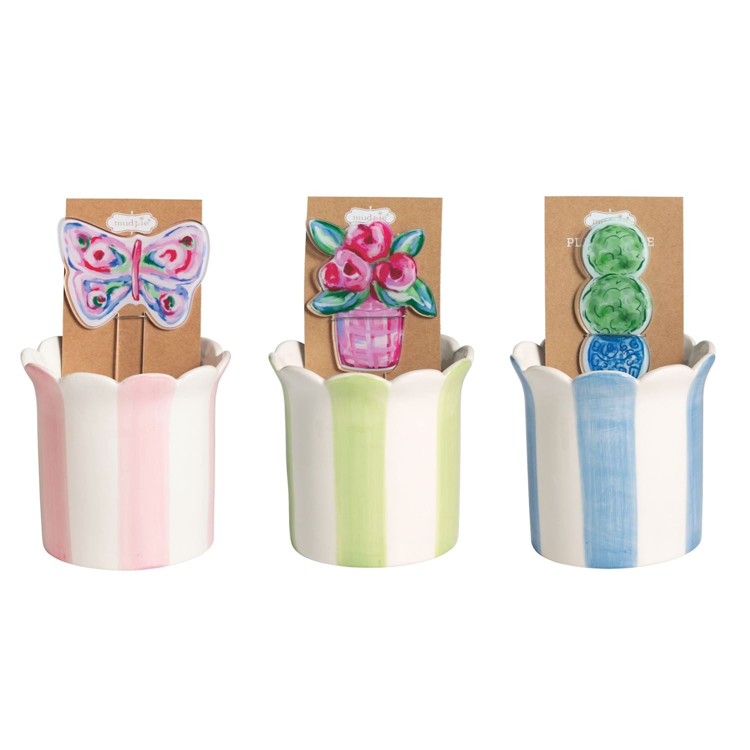 Mudpie- Pot with Plant Stake 