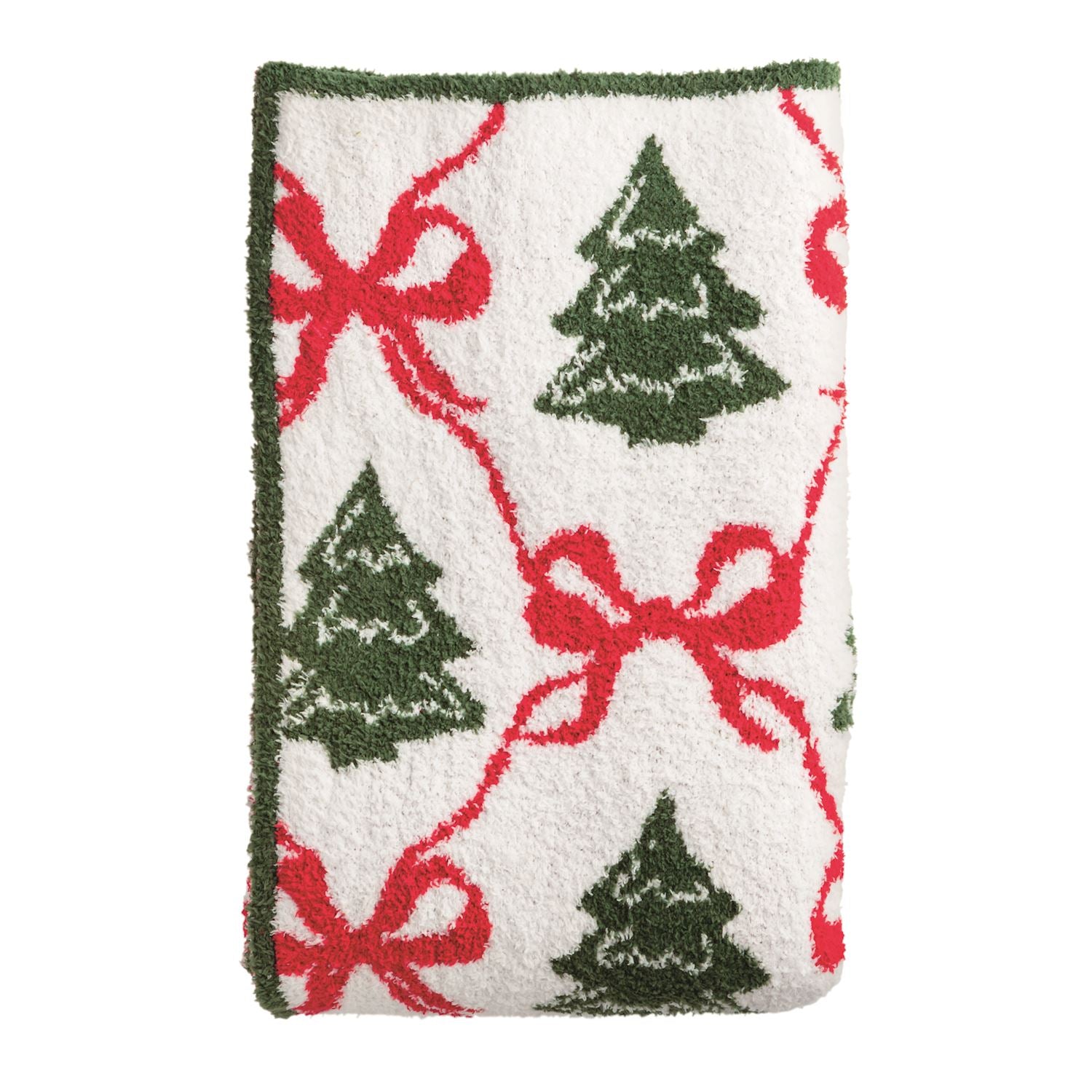 Mudpie- Christmas Tree Chenille Blanket 