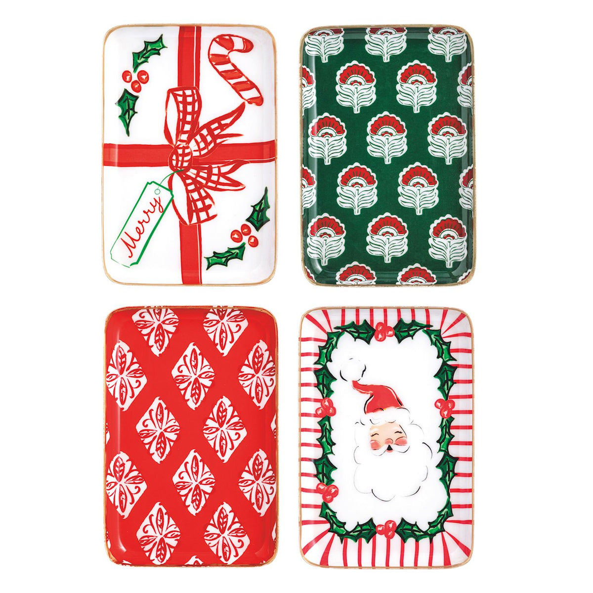 Mudpie- Christmas Metal Tidbit Plates 