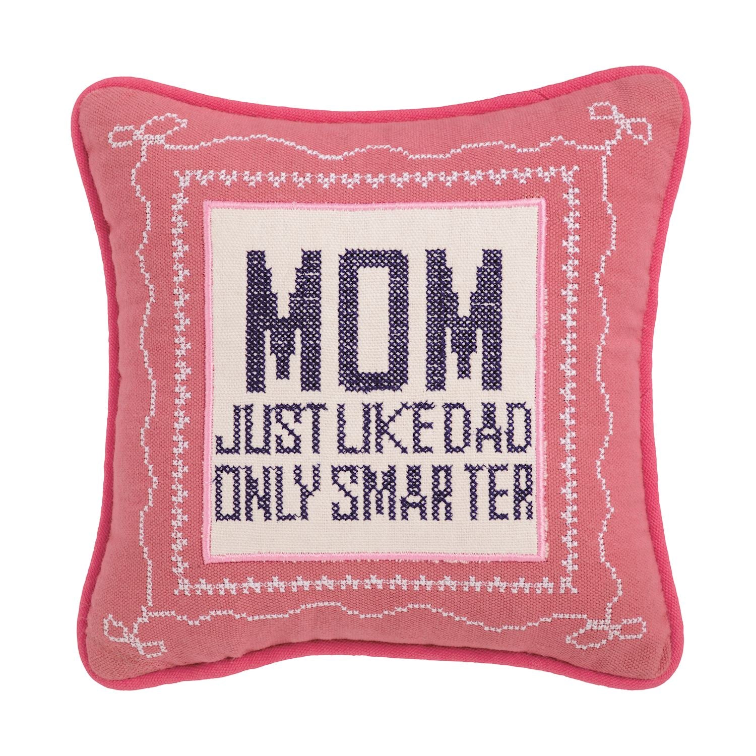 Mudpie- Mom Smarter Needlepoint Pillow 