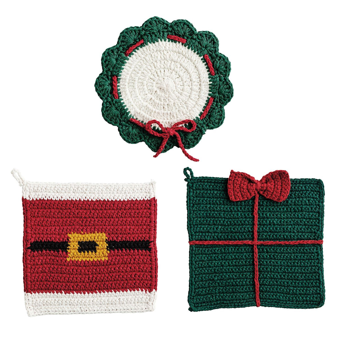 Mudpie- Christmas Crochet Trivets 