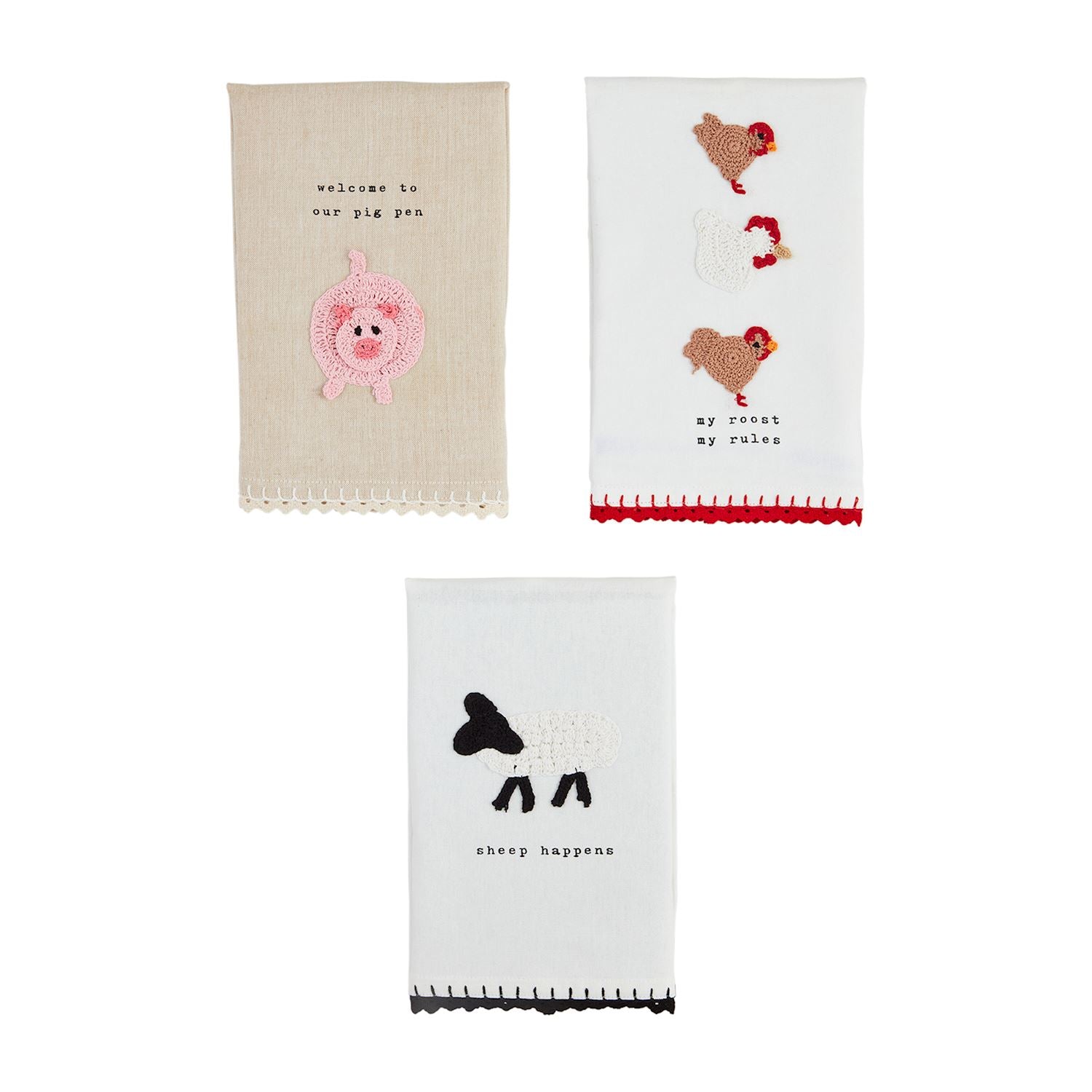 Mudpie- Farm Animal Crochet Towels  