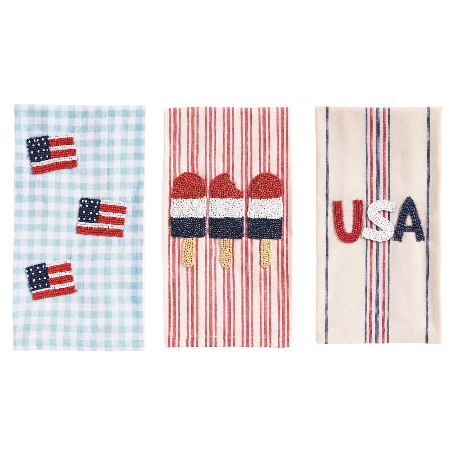 Mudpie- Beaded Americana Towels 