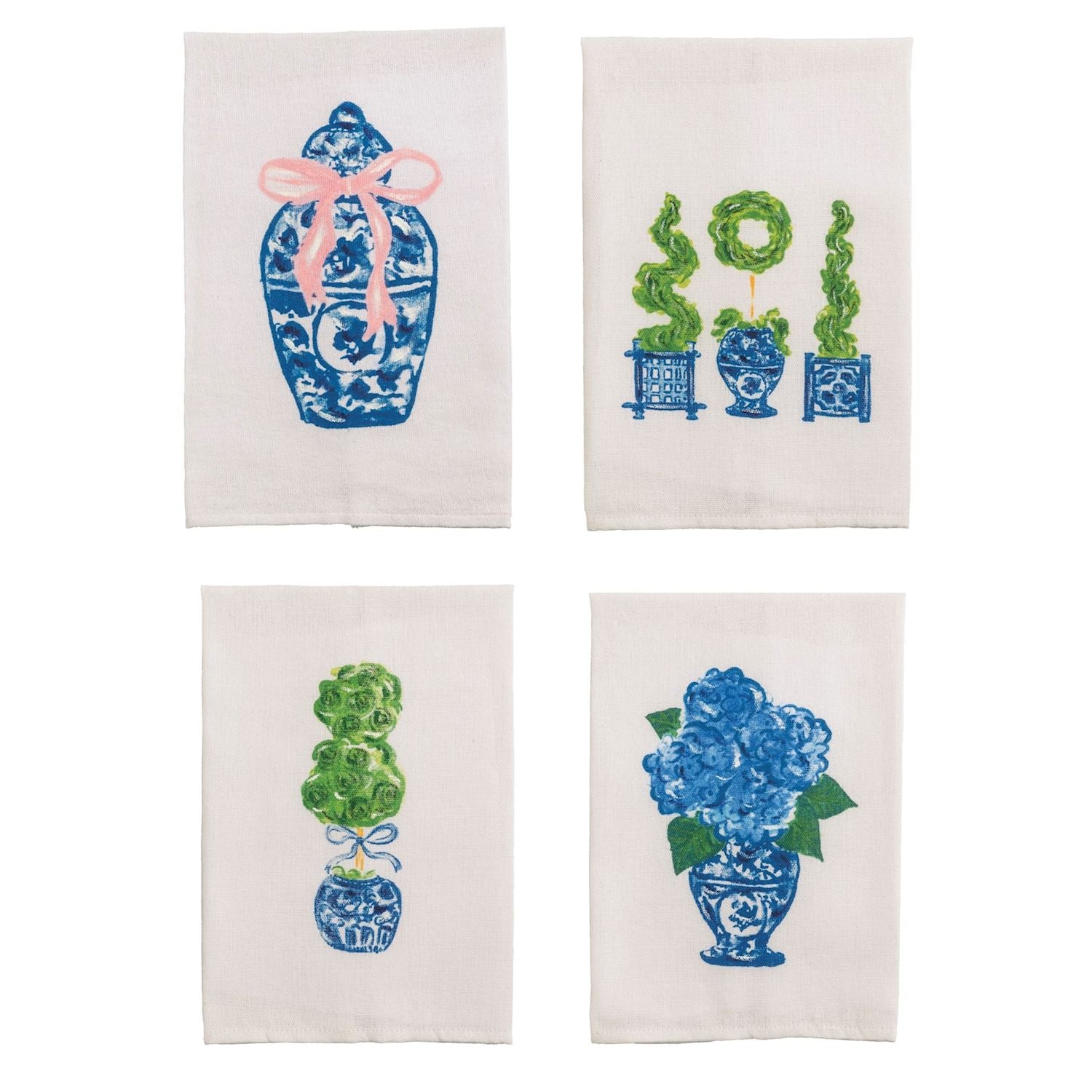Mudpie- Painted Topiary Towels 