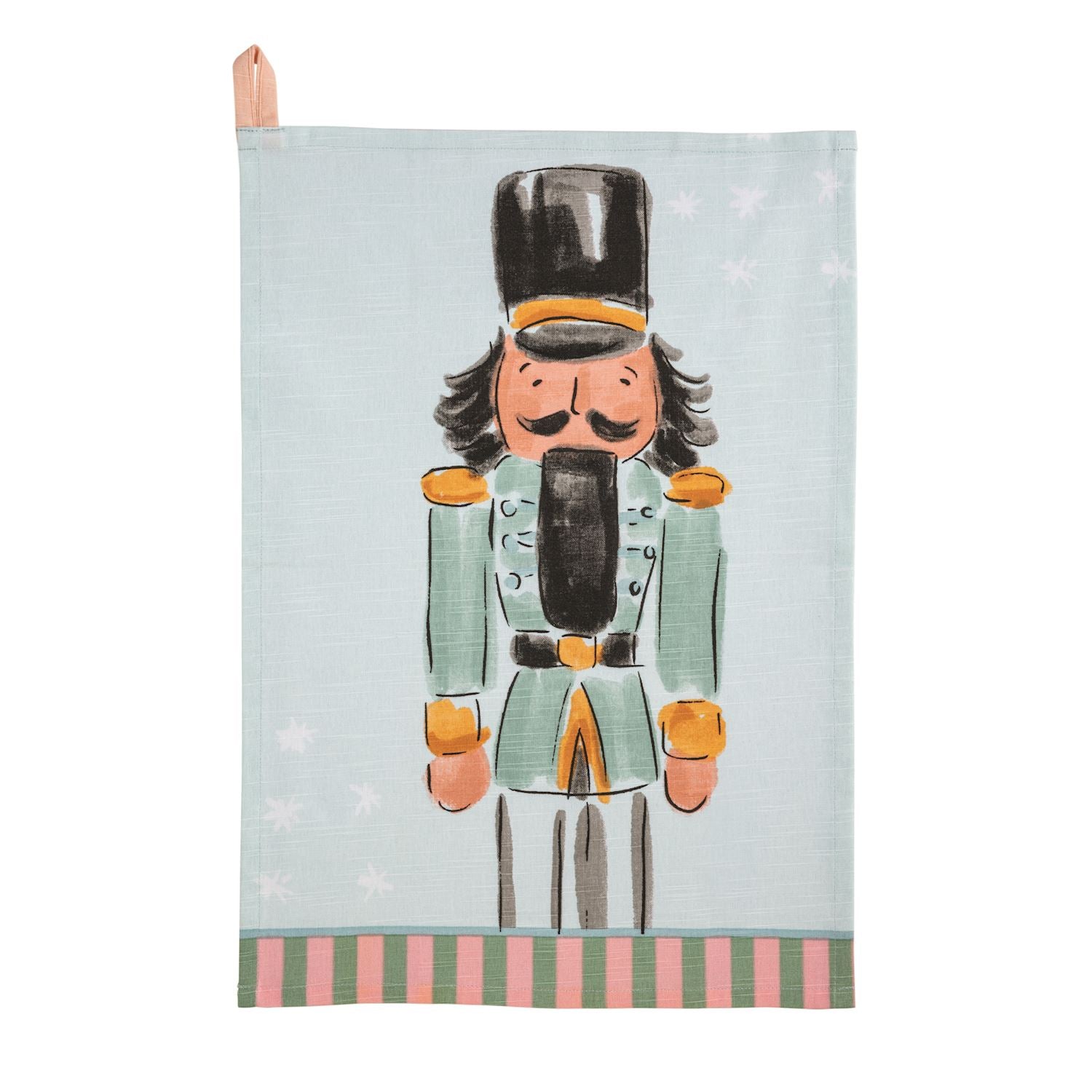 Mudpie- Nutcracker Stripe Hem Towels  