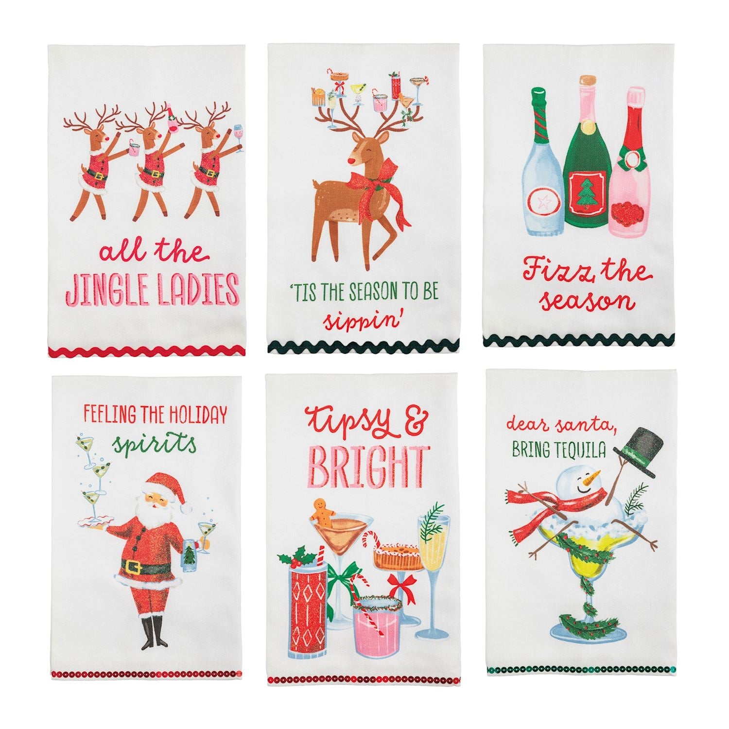 Mudpie- Holiday Bar Glitter Towels 