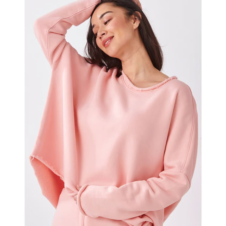 Charlie Paige Cotton French Fleece Pullover In Pink *COMING SOON*