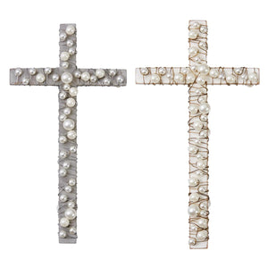 Mudpie- Wood & Wire Pearl Crosses #42600234 (NEW 2023)