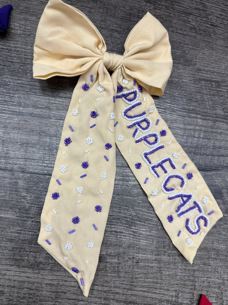 Custom School Beaded Bows
