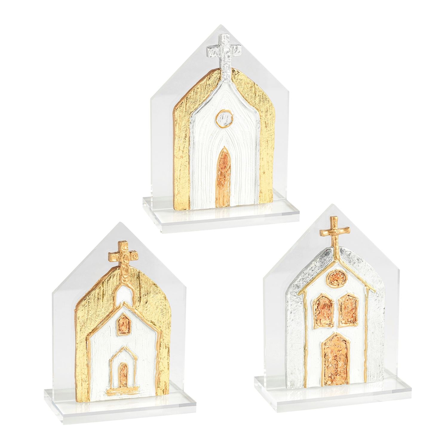Mudpie- Painted Acrylic Churches 