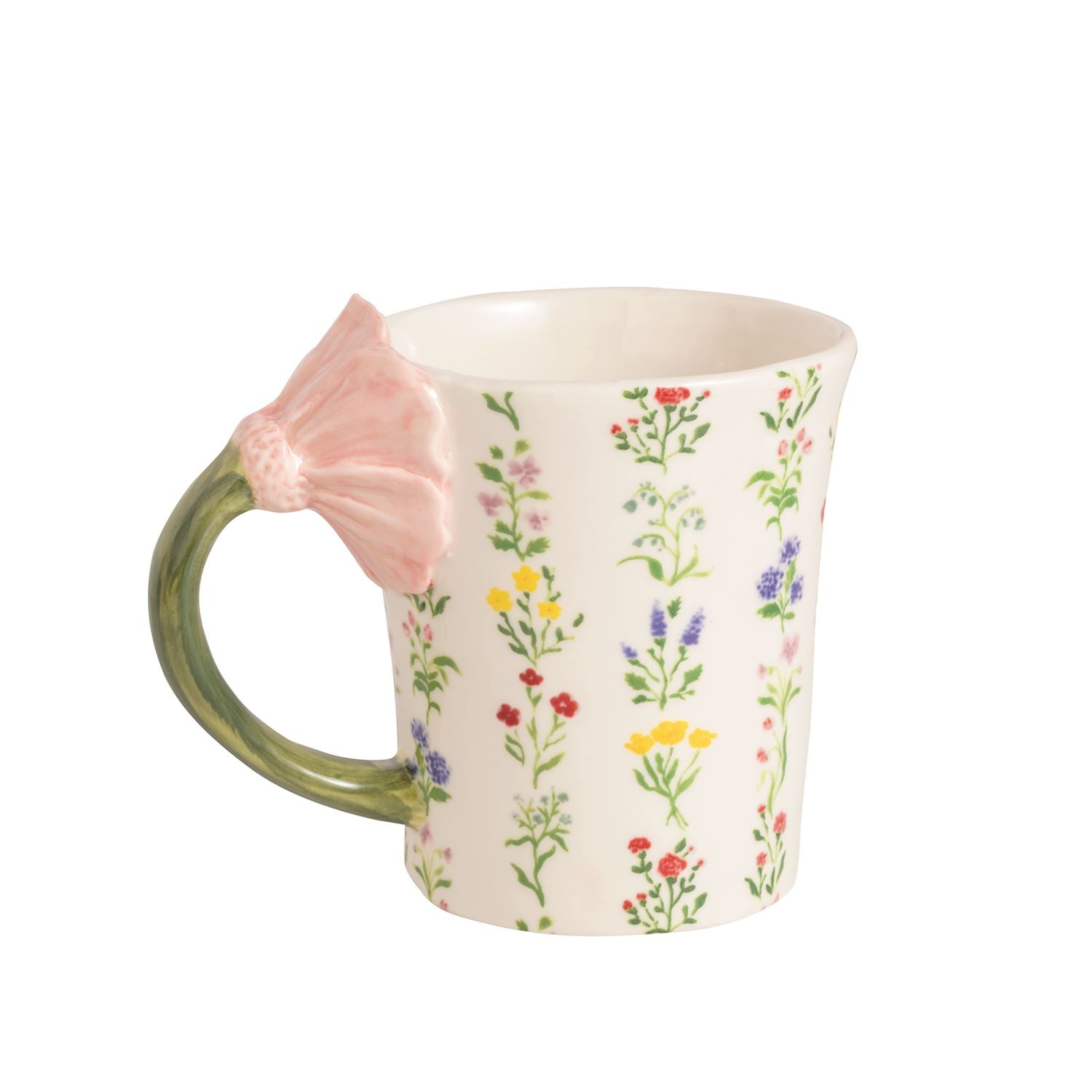 Mudpie Pink Flower Handle Mug 