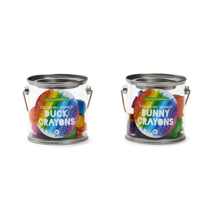 Hoppy Colors Mini Crayons in Paint Jar: Bunnies and Duckies