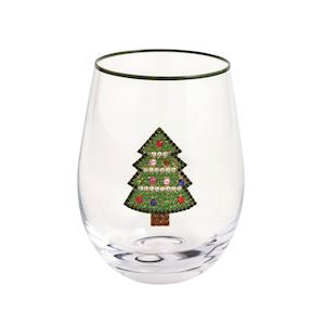 Mudpie- Beaded Wine Glass 
