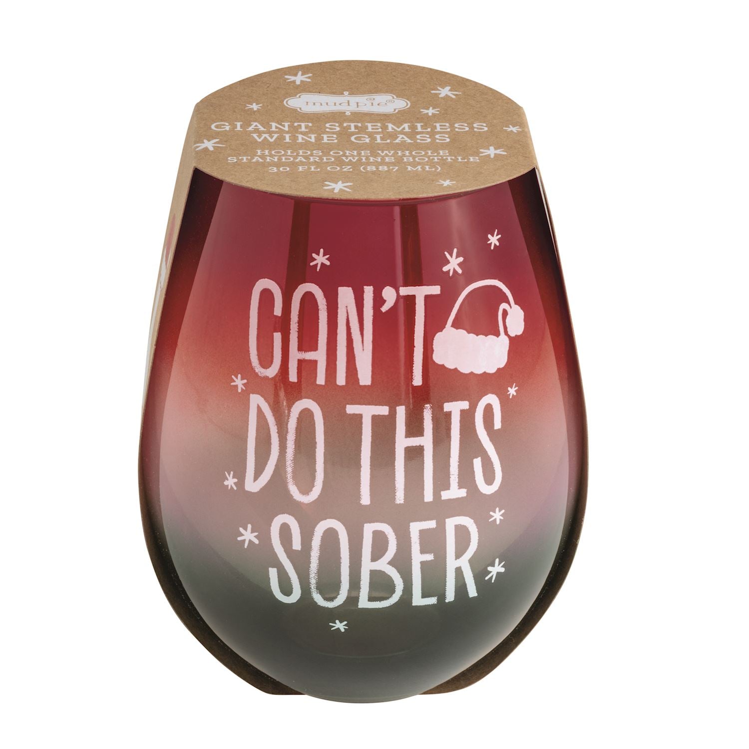 Mudpie- Giant Holiday Wine Glasses 
