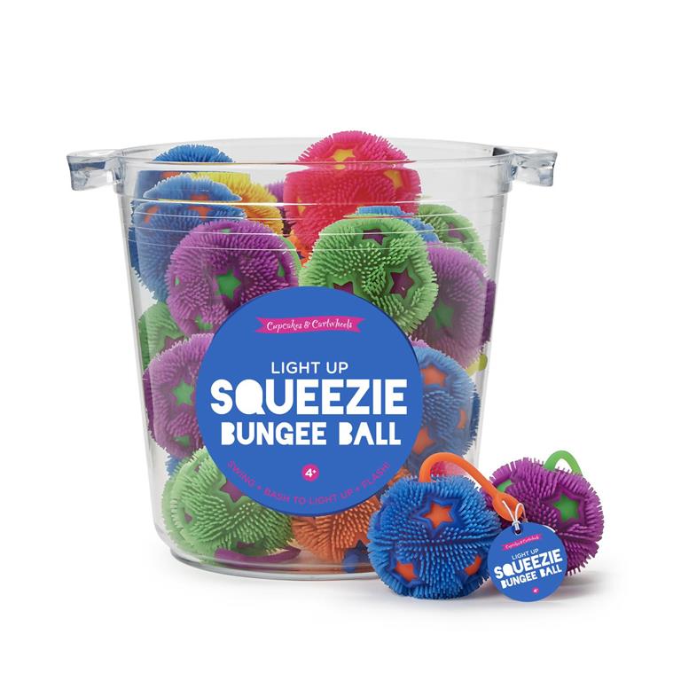 Two's Company- Light Up Squeezie Bungee Ball Unit with Bucket Display