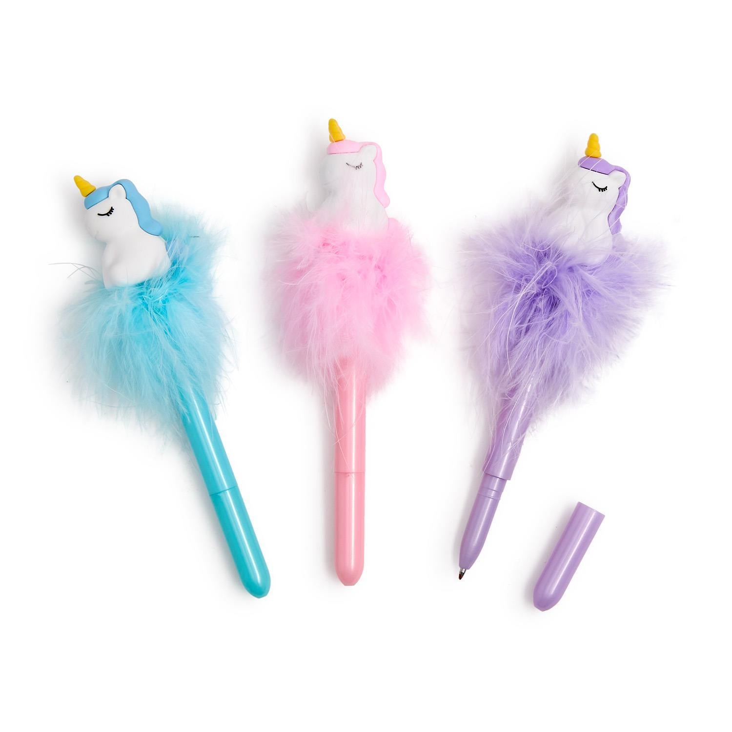 Unicorn Erasable Pen with Boa Feather Accent