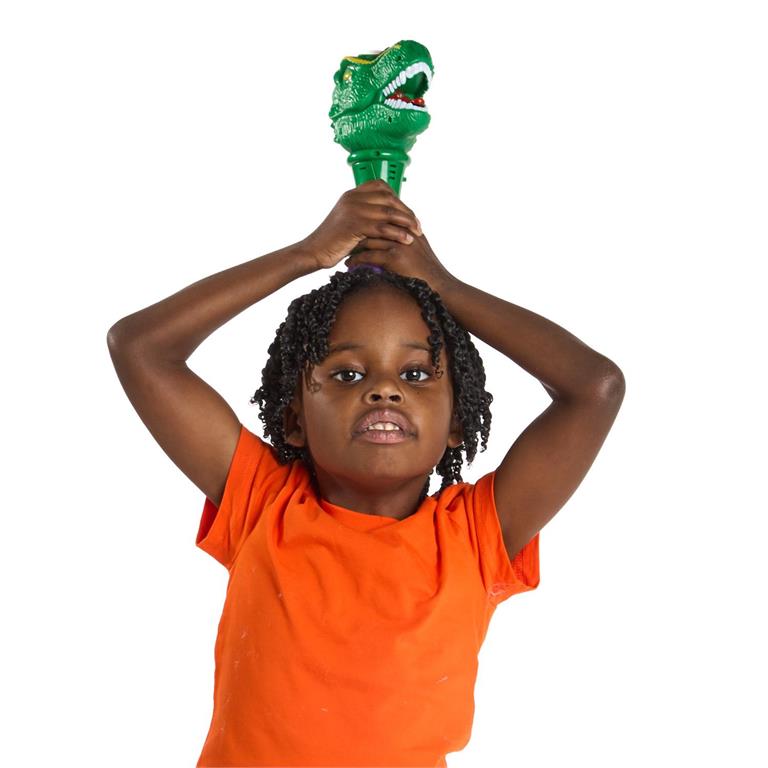 T-Rex LED Illuminating Bubble Wand Blower with Refillable Bottle and Solution