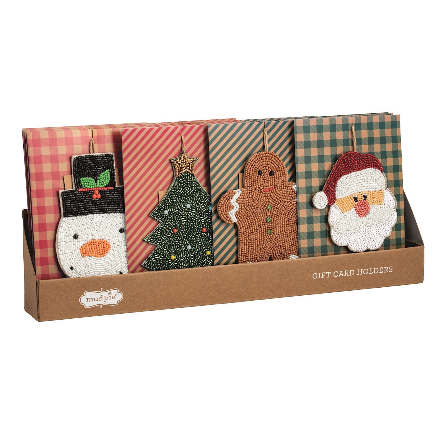 Mudpie- Beaded Gift Card Christmas Ornament (1 Ornament)