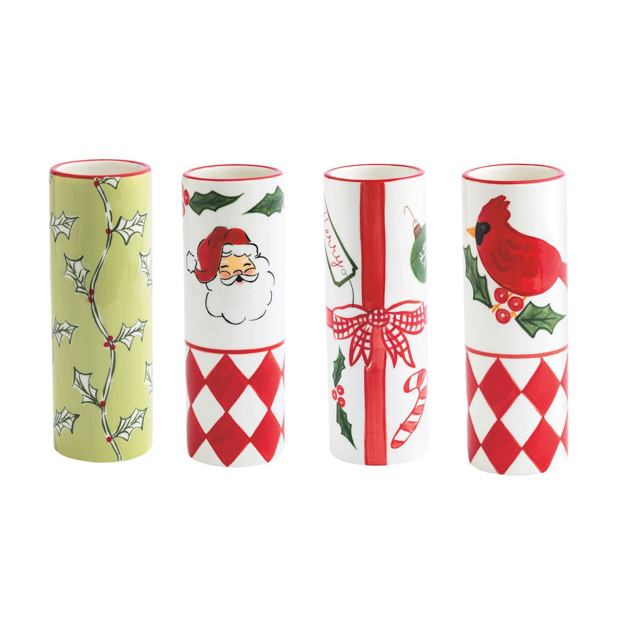 Mudpie- Christmas Painted Stem Vases 