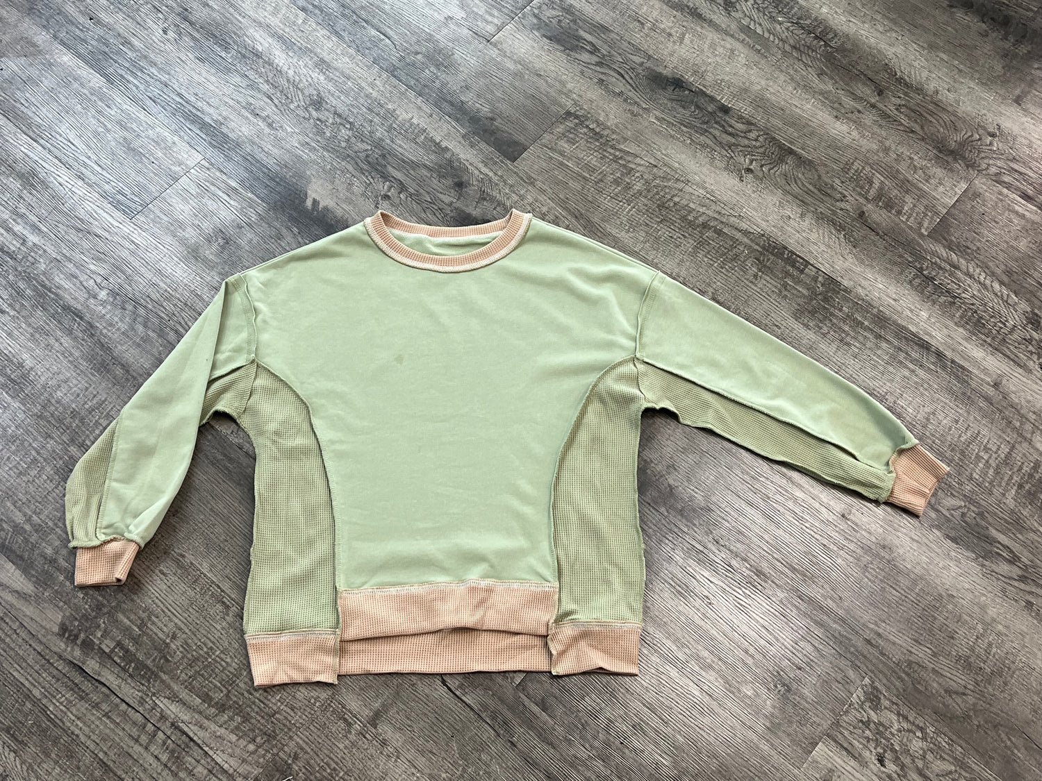 Barefoot Color Block Long Sleeve In Green *FINAL SALE*