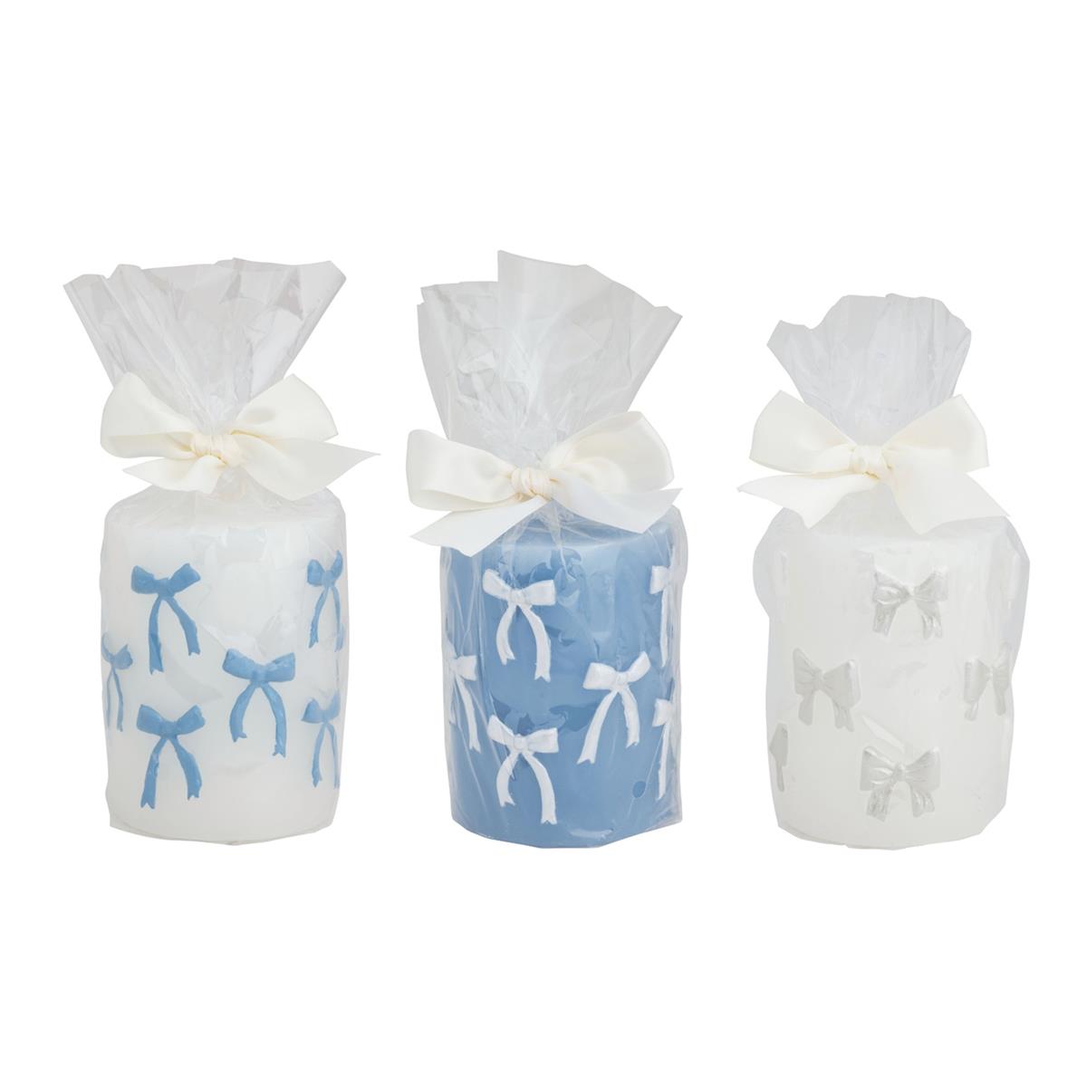 Mudpie- Bow Pillar Candles  