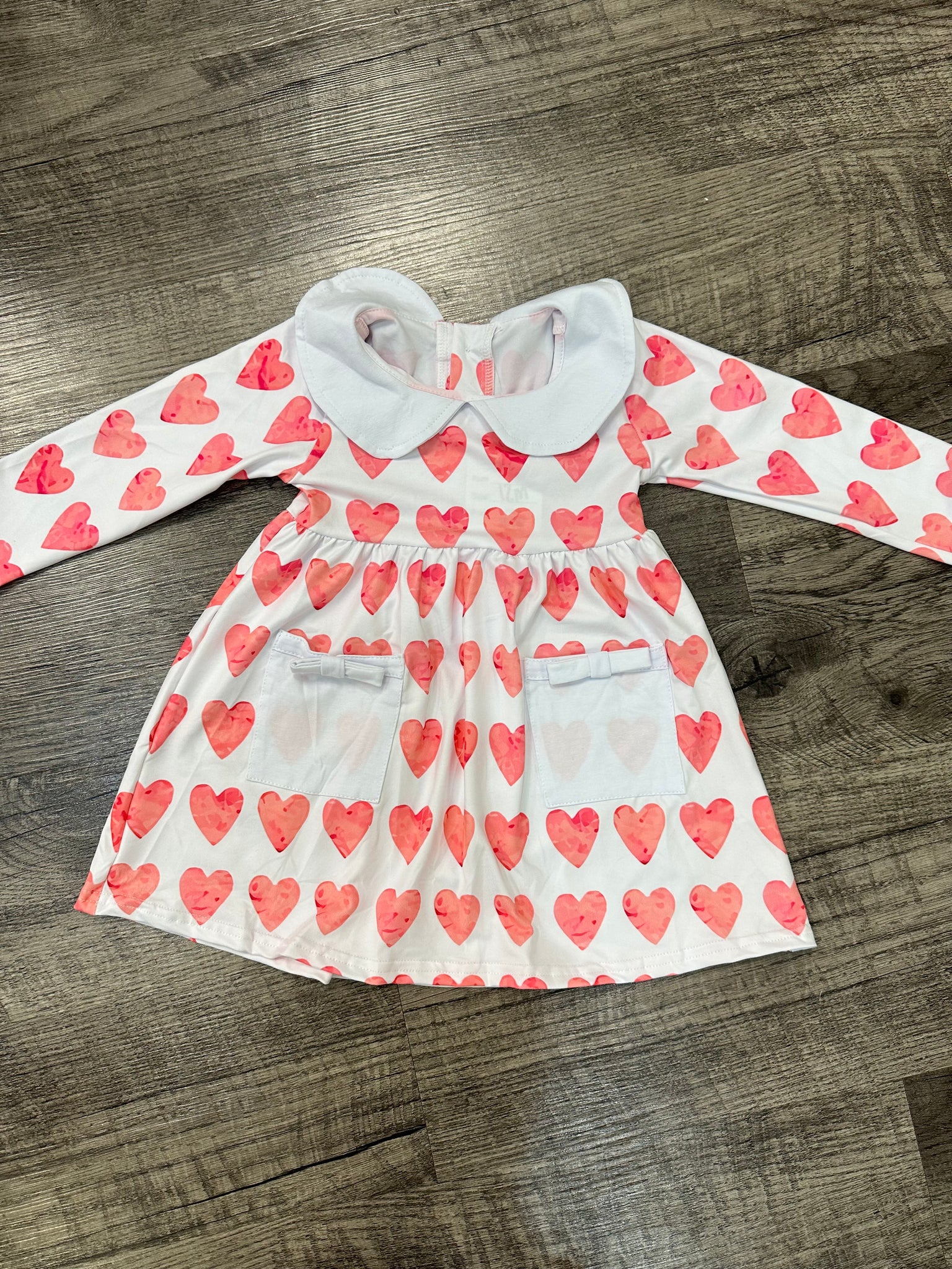 Barefoot- Watercolor Heart Collared Dress (Spring 2024)
