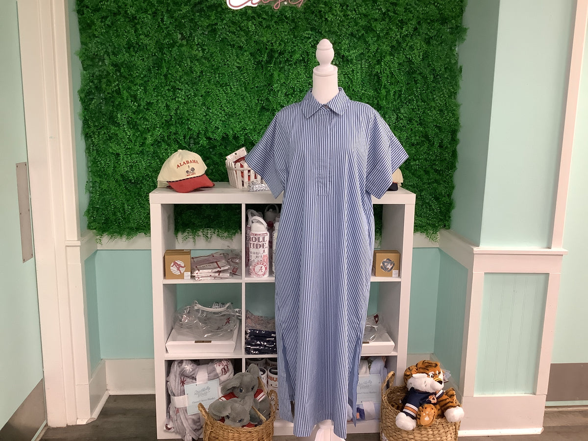 ENTRO Dress In Dusty Blue