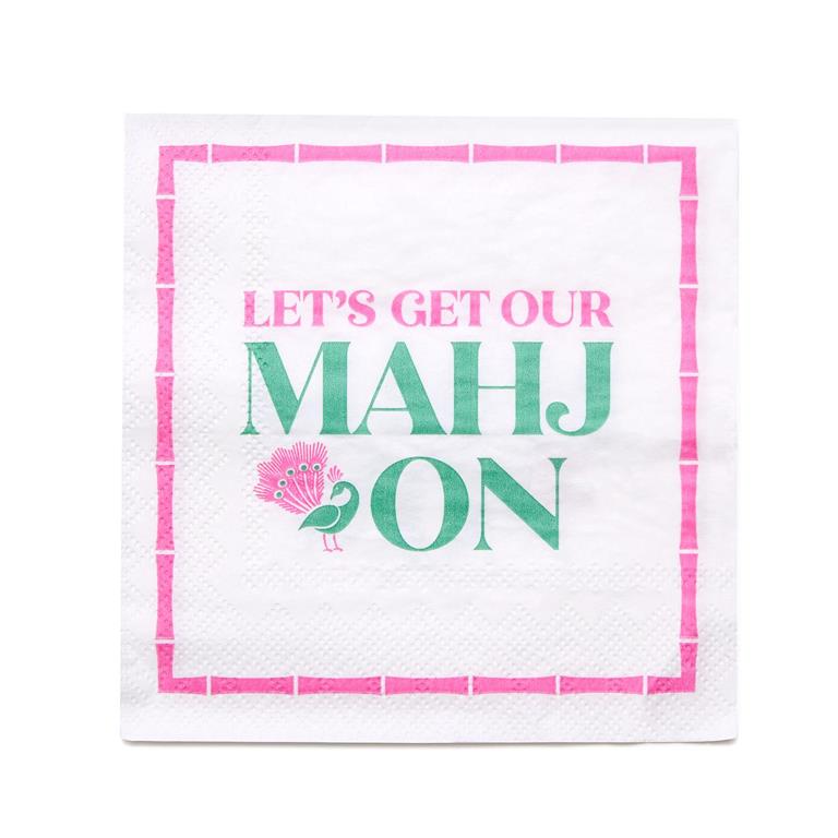 Let's Mahj On 3-Ply Paper Cocktail Napkins