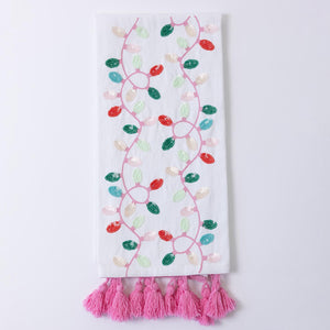 Mary Square Embellished Lights Tea Towel