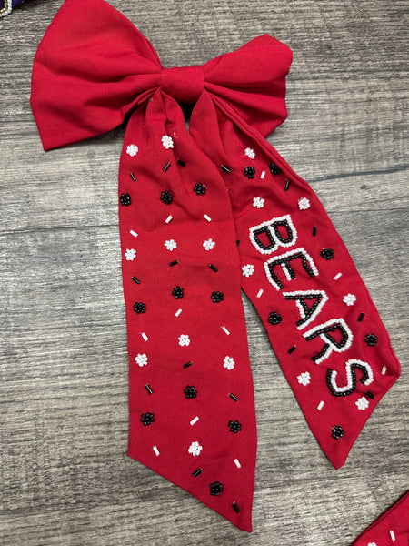 Custom School Beaded Bows