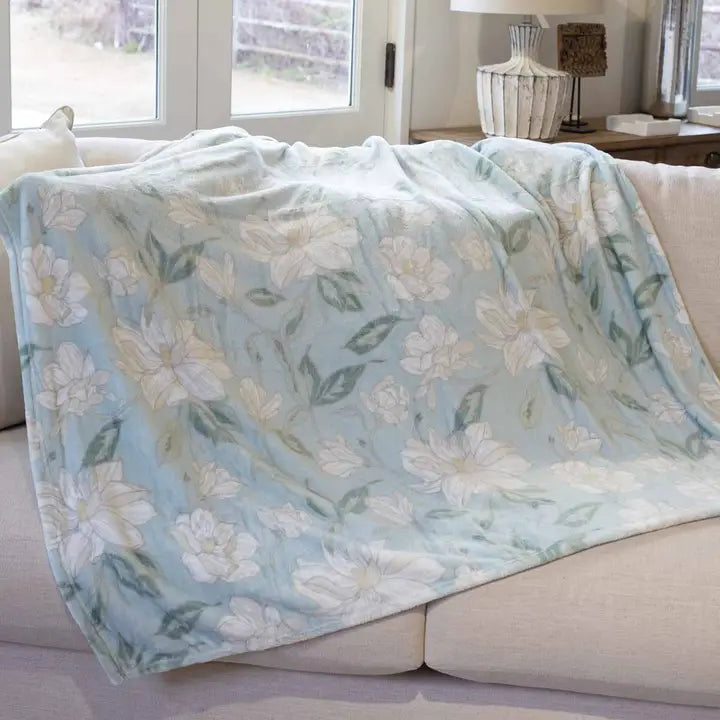 The Royal Standard- Magnolia Throw Misty Blue/Multi