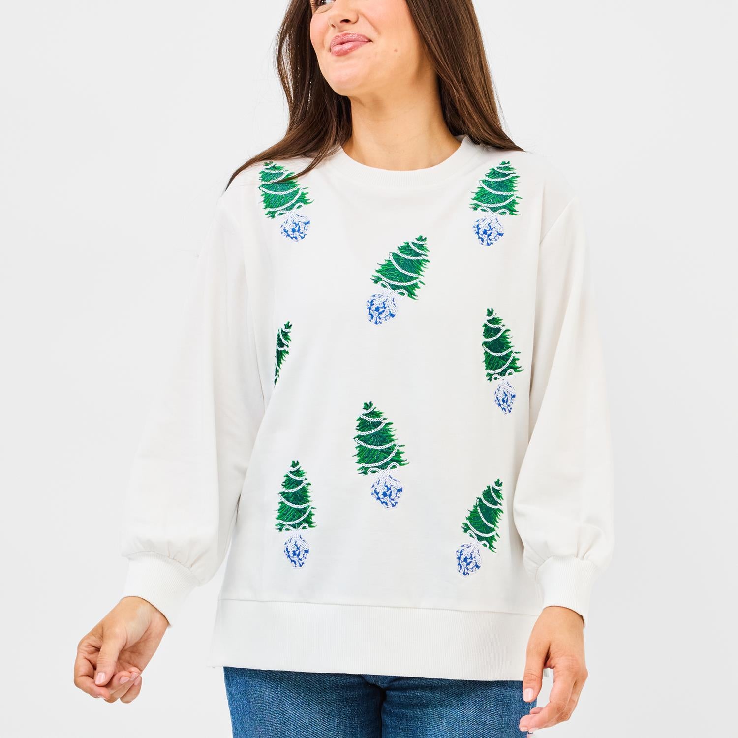 Mary Square Blue Trees Sweatshirt