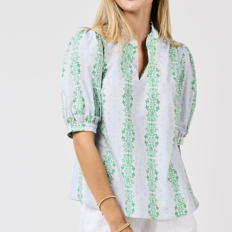 Mary Square Colette Heirloom Vine Top In Green