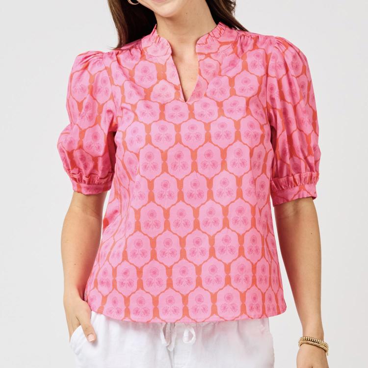 Mary Square Colette Rosette Charm Top In Pink
