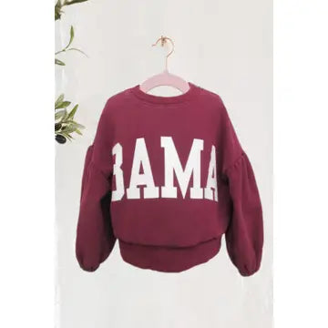 Oddi- Kids Bama State Graphic Oversized Sweatshirt