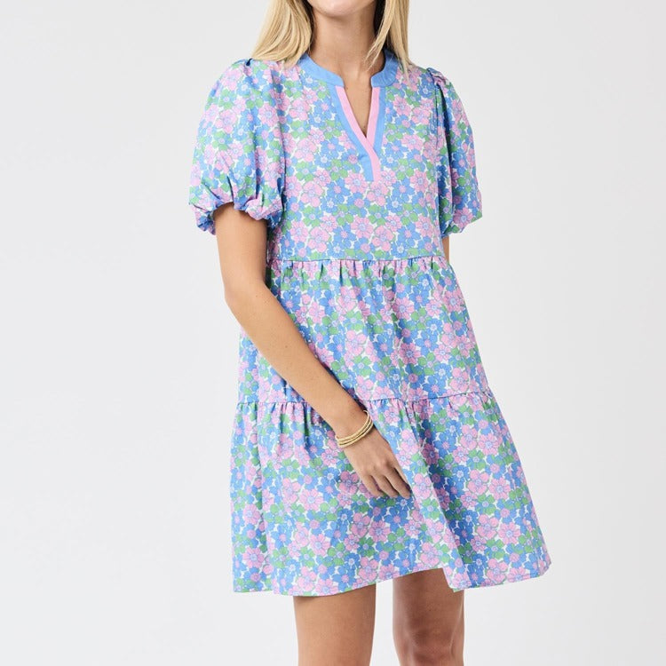 Mary Square Kinsley Vintage Posey Dress In Blue